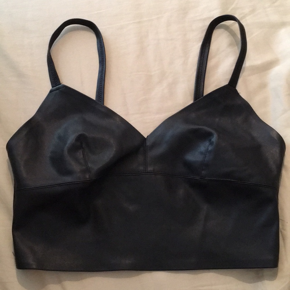 Zara leather crop top!
